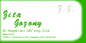 zita gozony business card